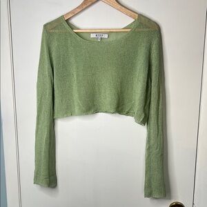 Bell sleeve off the shoulder crop top